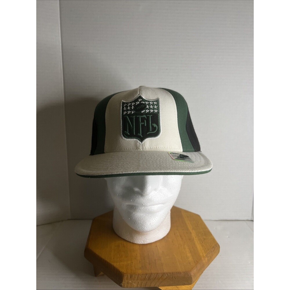 Reebok NFL New York‎ Jets Fitted Hat 7 1/2 Wool Shield Logo Green Cream Black